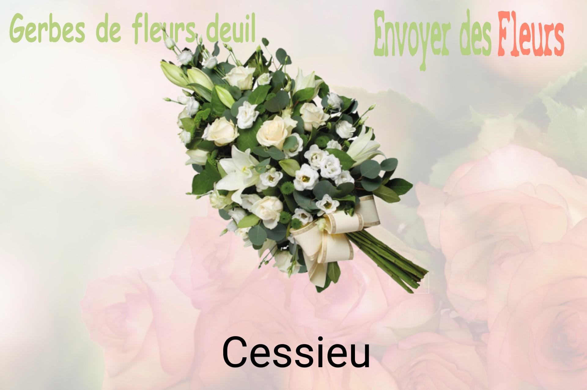 Gerbe de fleurs de deuil livrée à Cessieu